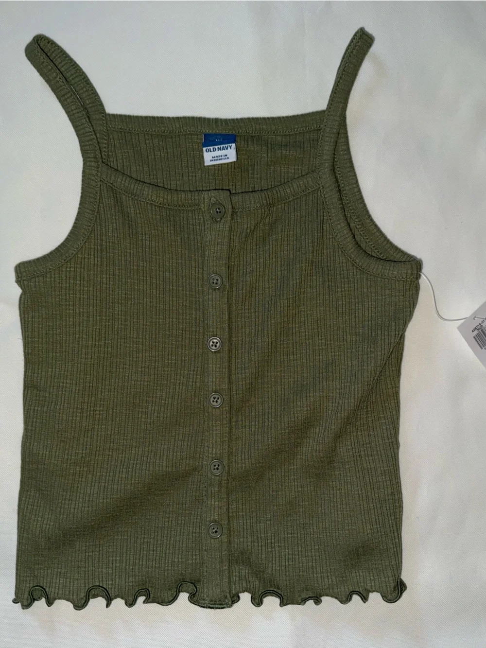 Old Navy Olive Green Ribbed Button-Front Tank